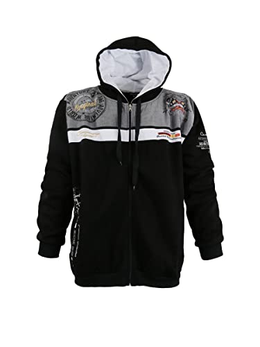 Lavecchia Men's Hooded Sweatshirt Jacket Black Big...