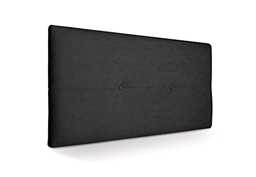 SUENOSZZZ - Cabecero de Madera Jazmin, tapizado Acolchado, en Tela Rio21 Color Negro Cabeceros Madera para Dormitorio | Cama Matrimonio | Cama Juvenil | Camas de 105 cm, 90 cm, 80 cm