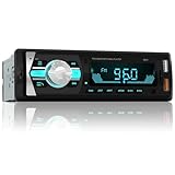 NORHOM Single DIN Bluetooth Radio, Handsfree Car Stereo Receiver & Car Audio System | Dual USB Ports/FM/AUX/MP3/SD/EQ | Universal Fit for Cars Trucks SUV