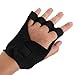 Hemoton 1pair Full Palm Weightlifting Gloves with Wrist Straps for Men and Women Comfortable Fingerless Design for Cycling Fitness Training and Outdoor Activities