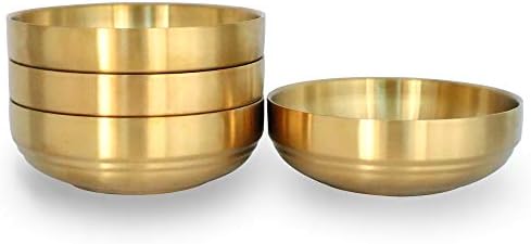 4 PCS Large Double Deck Stainless Steel Sauce Dish, Round Condiment Tray, Sauce Plate, Sushi Dipping Bowls, (4 PCS)