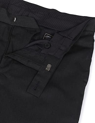 Image of Arrow Men's Tailored Fit Mid Rise Solid Polyester Formal Trouser