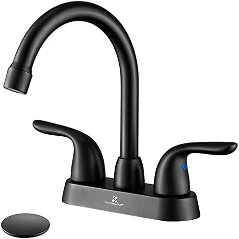 Toilet Taps, Homelody Black Toilet Faucet, 4-Inch 2-Deal with Toilet Sink Faucet, Matte Black Toilet Faucet 3 Gap, Lead-Free Faucet for Toilet Sink
