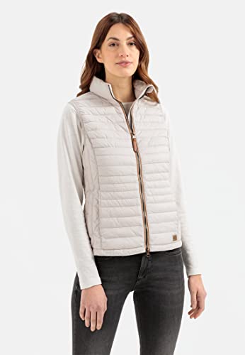 camel active Damen kurze leichte Steppweste mit elastischen Bündchen Weiß, womenswear-40