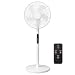 Generico Ventilatore a Piantana con Telecomando 16" 65W, Ventola Silenziosa con 8 Velocità, Oscillazione Automatica 90°, Timer 9 Ore, Altezza Regolabile 74-110 cm, Display Digitale, Bianco
