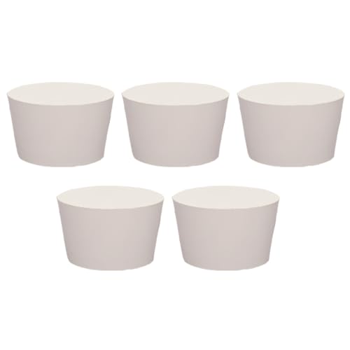 SEIWEI 5Pack Solid Rubber Stopper, White Lab Plug for Flask, Plug Holes and Test Tube or Other Laboratory Apparatus Need Sealed - 7#, 37*28*30mm/1.45*1.10*1.18in