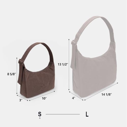 Image of FASTFAIRY Nylon Shoulder Bag - Adjustable Quilted Strap, Structured Slouchy Design with Interior Zip Pocket