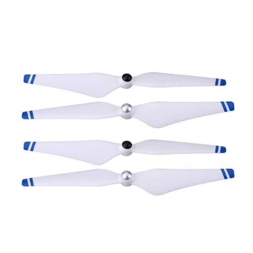 RC Drohne Propellerblätter, CW/CCW Selbstsichernde Propeller Blades für 2/3 E300, 2 Paar (Weiß + Blau) für Aerial Photography, Racing, FPV