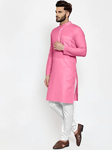 Image of Men's Cotton Blend Kurta Pyjama Set