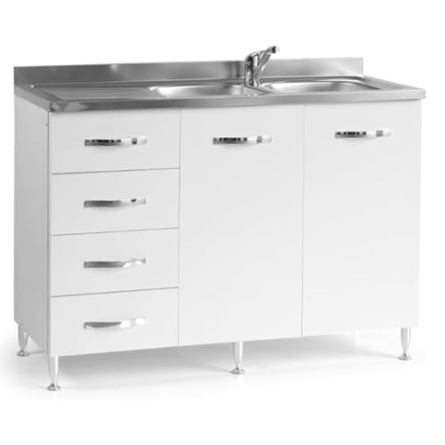 Linea Azzurra Sottolavello 120 Solo Mobile Cucina con 4 Cassetti