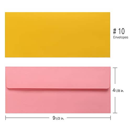 45-Pack-10-Self-Seal-Business-Envelopes-4-18-X-9-12-Inches-Square-Flap-Envelopes-with-Peel-Seal-Assorted-Colors-Windowless-45-Count