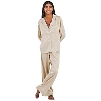 TRAMAS+ Pijama Mujer Satén, Pijama Mujer Largo, Conjunto de