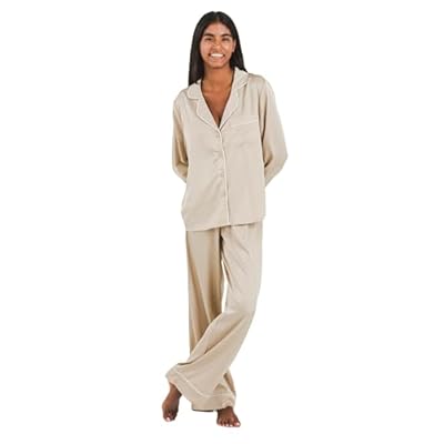 TRAMAS+ Pijama Mujer Satén, Pijama Mujer Largo, Conjunto de Manga Larga con Botones y pantalón con Cintura Elastica, Ropa de Dormir Cómoda - L, Beige | Ya disponible en tu tienda friki favorita! En mundofriki.es! TRAMAS+ Pijama Mujer Satén, Pijama Mujer Largo, Conjunto de Manga Larga con Botones y pantalón con Cintura Elastica, Ropa de Dormir Cómoda - L, Beige | Ya disponible en tu tienda friki favorita! En mundofriki.es!