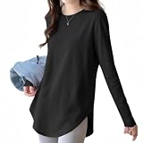 [AOY] Tシャツ レディース 長袖 トップス 【サイドスリット×ラウンドヘムで抜け感プラス・7色提供】 トップス カットソー クルーネック