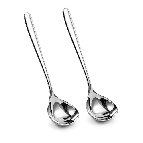 IMEEA 20,5cm klein Schöpflöffe SUS304 Edelstahl Suppenschöpfer Soßenlöffel (2 Stück) Cover