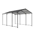 Heavy Duty 10x15 Metal Carport with Galvanized Steel Roof & Frame - Outdoor Storage Shed for Cars, Boats & Trucks, Gray