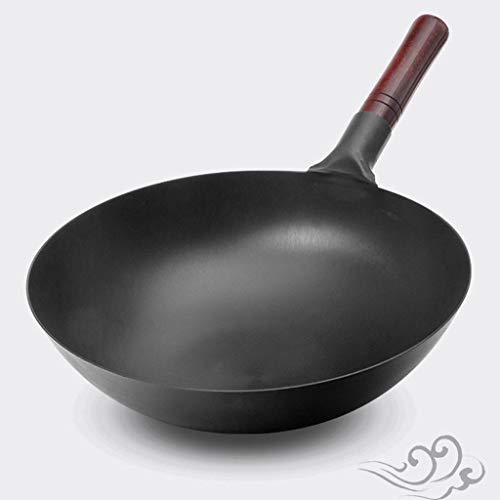 Wok tradicional de hierro fundido con mango de haya desmontable miniatura 4