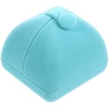 OSALADI Caja para Anillos de Boda y Compromiso Doble Apertura Joyero Pequeño de Lago 65X60X55Mm Estuche para Guardar Anillos y Pendientes Adecuado para Viajes y Ocasiones Obsequios