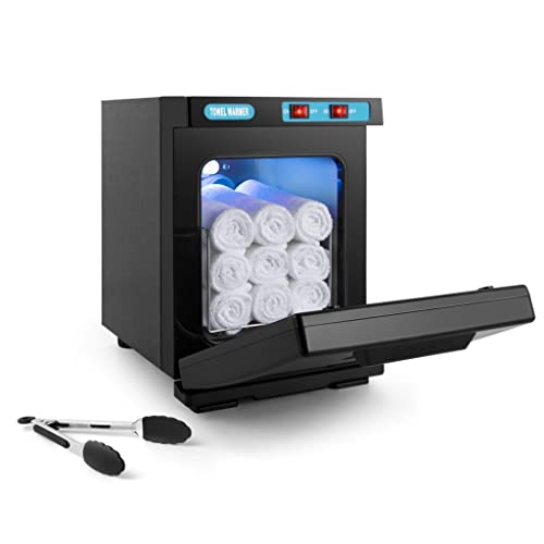 热毛巾加热器沙龙毛巾热柜适用于面部理发师美容师,水疗美容纹身按摩美甲设备(5升/黑色)