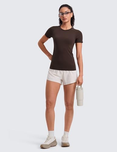 Image of CRZ YOGA Seamless T-Shirt Hip Length | Training, Chafe-Free, Slim Fit, Raglan Sleeves, Mesh Vents, Workout, Short Sleeve Tops for Women