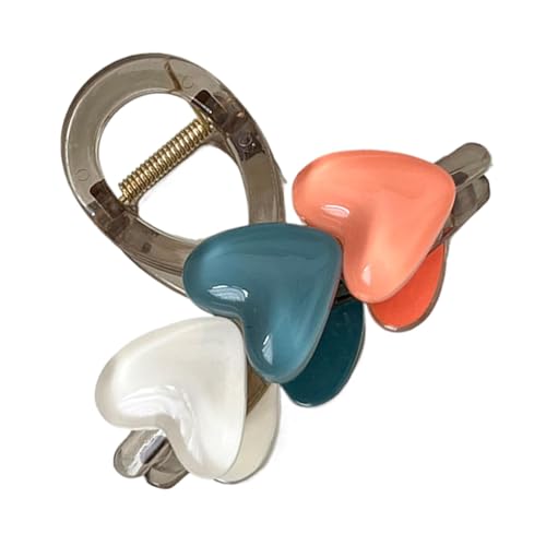 Tuyhnj ヘアクロークリップ、女性用ヘアジョークリップ,ヘアキャッチクランプハート型のヘアクリップの爪 | ヘアアクセサリー ヘアクロークリップ ヘアバレッタ フォーマルイベント、お風呂、旅行、仕事用