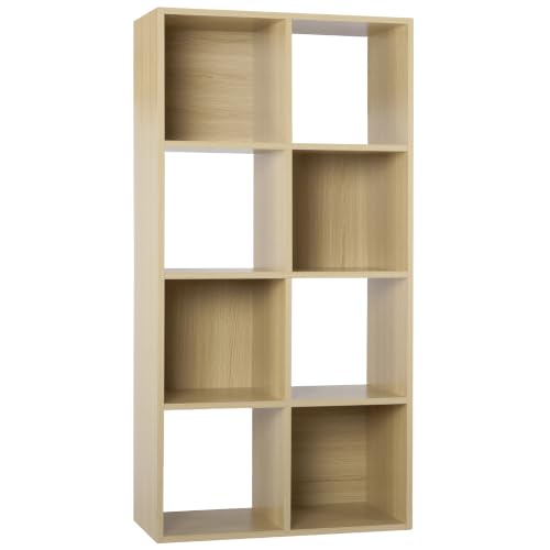 Image of Charles Jacobs Modern Oak Effect 8 Cube Storage Shelving Unit