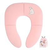 Opvouwbare toilettrainer voor kinderen, inklapbare wc-bril voor kinderen, draagbare kindertoilettrainer, bril, wc-bril, kleine kinderen, potjestrainer, opvouwbare toiletbril voor kinderen (roze)