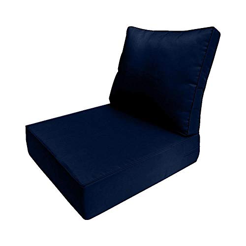 Prolinemax |SLIPCOVER ONLY| Outdoor Same Piped Deep Seat Backrest Pillow Cover Medium AD101