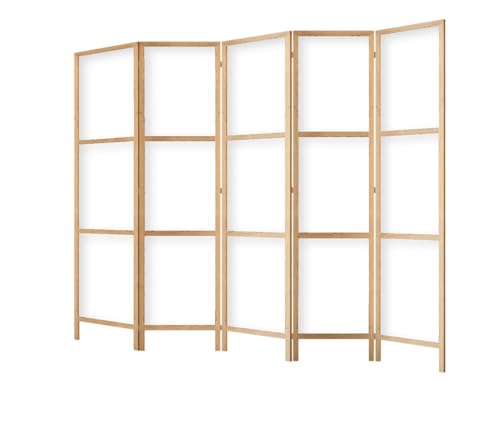framed concept - Paravento divisorio in legno, 225 x 172 cm, 5 pezzi, unilaterale, in stile orientale
