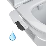 Homfan Bidet Attachments, Self Cleaning Dual Nozzle (Frontal/Rear Wash) Fresh Cold Water Bidet for Toilet Ultra Slim Non-Electric Bidets Toilet Seat Adjustable Water Pressure, Easy to Install, Black