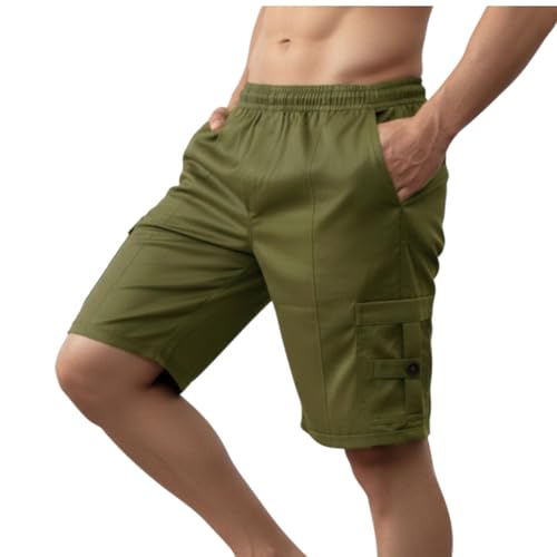 Image of NINQ Men's Half Cargo Shorts Featuring a Slim Yet Relaxed fit, Designed for Comfort. Stylish Casual Shorts with Functional Pockets, Perfect for Casual wear.