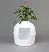 RHRQuality Flower XXL Bac à litière discret pour chat avec couvercle Blanc Ø 51 cm Hauteur 55 cm