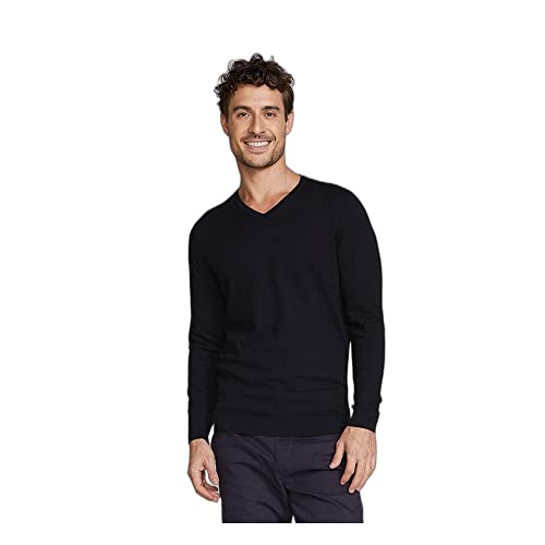 Blusão Masculino Básico Em Tricô E Gola V