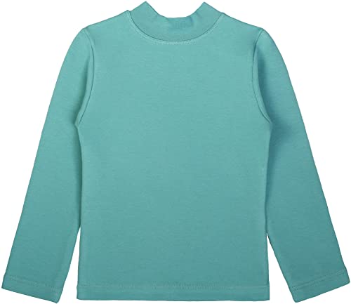 Image of Lilax Girls' Basic Long Sleeve Mock Turtleneck Cotton T-Shirt