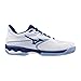 Mizuno Wave Exceed Light 2 AC Women's Tennis Shoe,All Court Shoe, White-Bellwether Blue, US Womens 9.5
