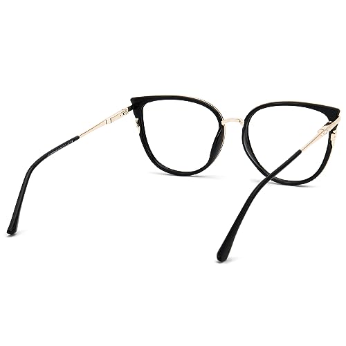 Image of Zeelool Cat Eye Eyeglasses Frame for Women Men Non-prescription Clear Lens ZJGX338746-05 Black