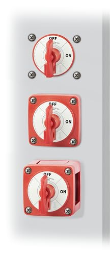 Image of Blue Sea Systems On /Off Battery Isolator Switch With Locking Key, Red, 6004 m‑Series
