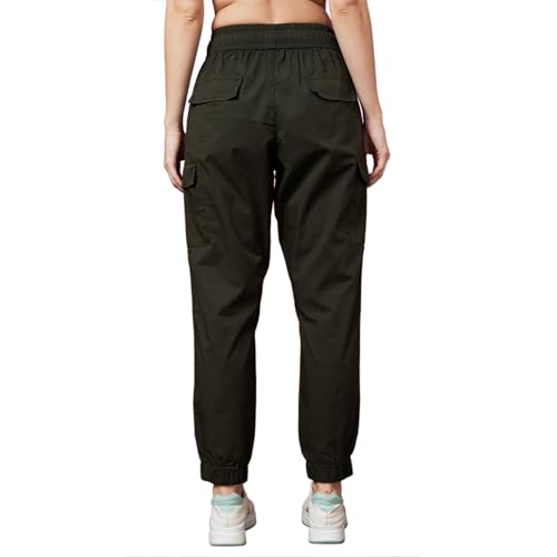 Image of Globus Women Olive Solid Mid-Rise Regular Fit Casual Cargo-3640474001