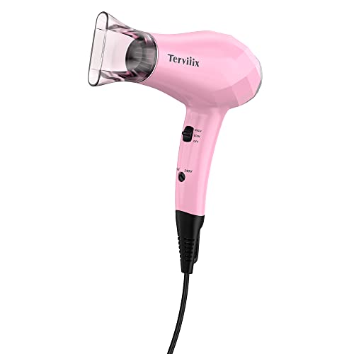 Terviiix Mini Portable Travel Hair Dryer, Small Lightweight Blow Dryer, 1000W Compact Kids Hairdryer With Diy Stickers, Travel Dryer With Concentrate Nozzle Attachment For Travel, Dual Voltage #TOP7