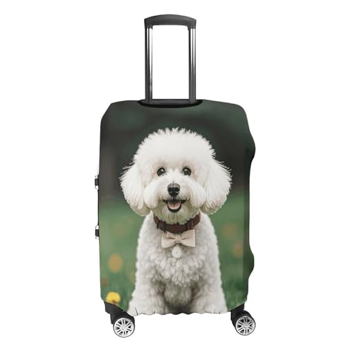 Carry on Luggage Cover Bichon Frise Dog Suitcase Covers for Luggages Tsa Approved Travel Luggage Sleeve Protector Elastic Suitcase Protector Anti-Scratch Washable Fits 19-30 Inch Case -XL4