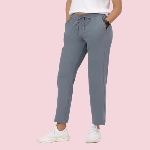 Image of Enamor Mid Rise 7 /8th Length Drawstring Closure Travel Pants for Women - Relaxed Fit, Quick Dry, Antimicrobial - E068