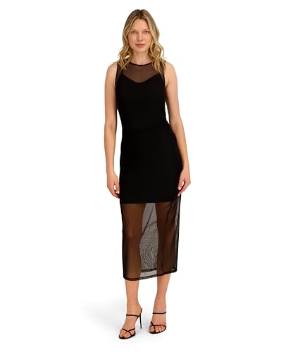 laundry by shelli segal dress black Women's Shirred Midriff Column – Stretch Mesh Fabric, Onyx, 2 : Clothing, Shoes & Jewelry SIZE:SM SCH002171_W_S Reformation Coucou Linen Midi this dress is a