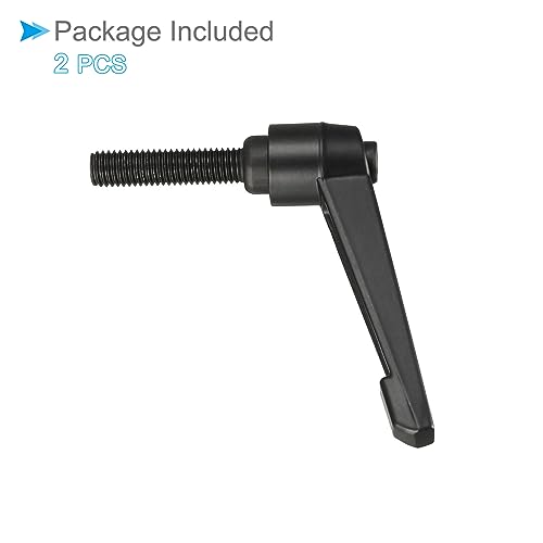 Image of Clamping Lever Handles, M10 x 40mm Male Thread, Adjustable Quick Release Locking Rotating Bolt Knobs Black - (Applications: for Lathe Machinery), 2-Pieces