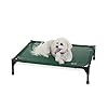 K&H Pet Products Elevated Outdoor Dog Cot, Raised Cooling Bed With Washable Breathable Mesh for Medium Dogs, Portable Platform, Heavy Duty Metal Frame Hammock, Medium, Green
