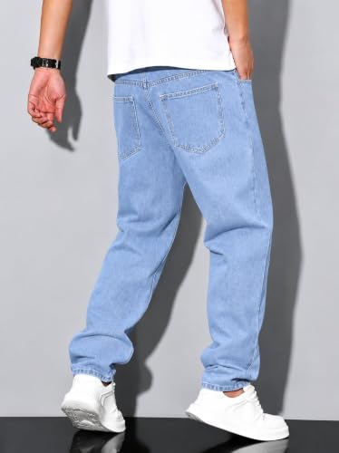 RAGZO Men's Relaxed Fit Mid Rise Blue Jeans Light Blue - Image 3