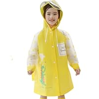 NIDONE Kids Ponchos with Hood Dinosaur Print Kids Raincoat Waterproof Quick Dry Rain Jacket Breathable Odor-Free Rain Suit Wipe Clean Lightweight EVA Coats for Girls, Boys