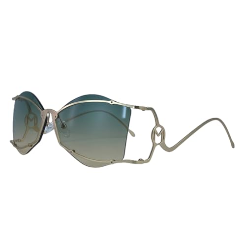 Lunettes de soleil vintage femmes monture métal fine élégance punk