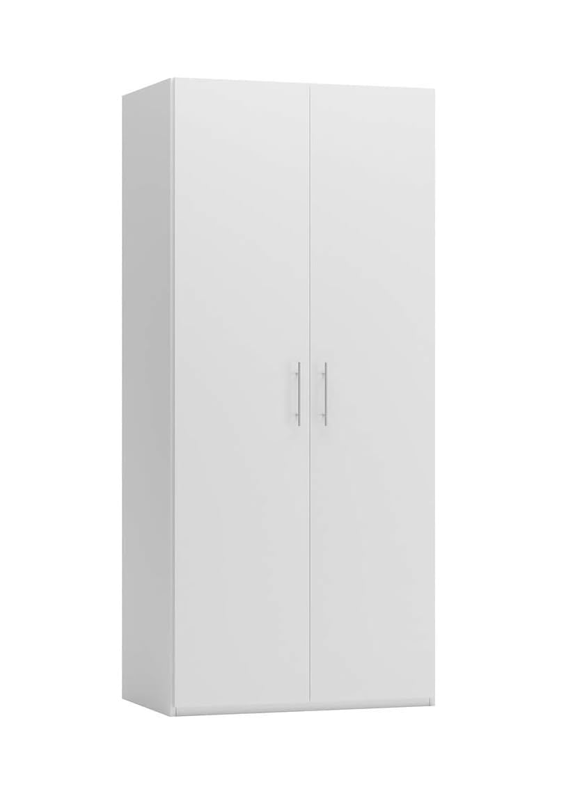 Swift Armadio Guardaroba 2 ante Camera da Letto Bianco Opaco Made in Italy L.91 P.53 H.202 cm