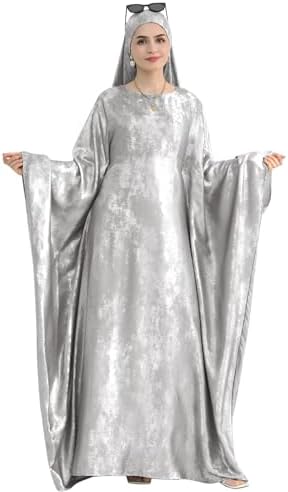 Luxury Dubai Style Abaya and Hijab Set, Breathable Modest Prayer Dress with Belt Loose Fit Muslim Robe