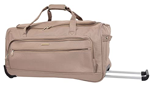 Sac fourre-tout à roulettes souple beige HLG487 idéal pour les vacances prolongées